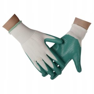 Rękawice poliester pokryte nitrylem,  rozmiar M