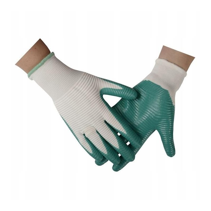 Rękawice poliester pokryte nitrylem,  rozmiar M