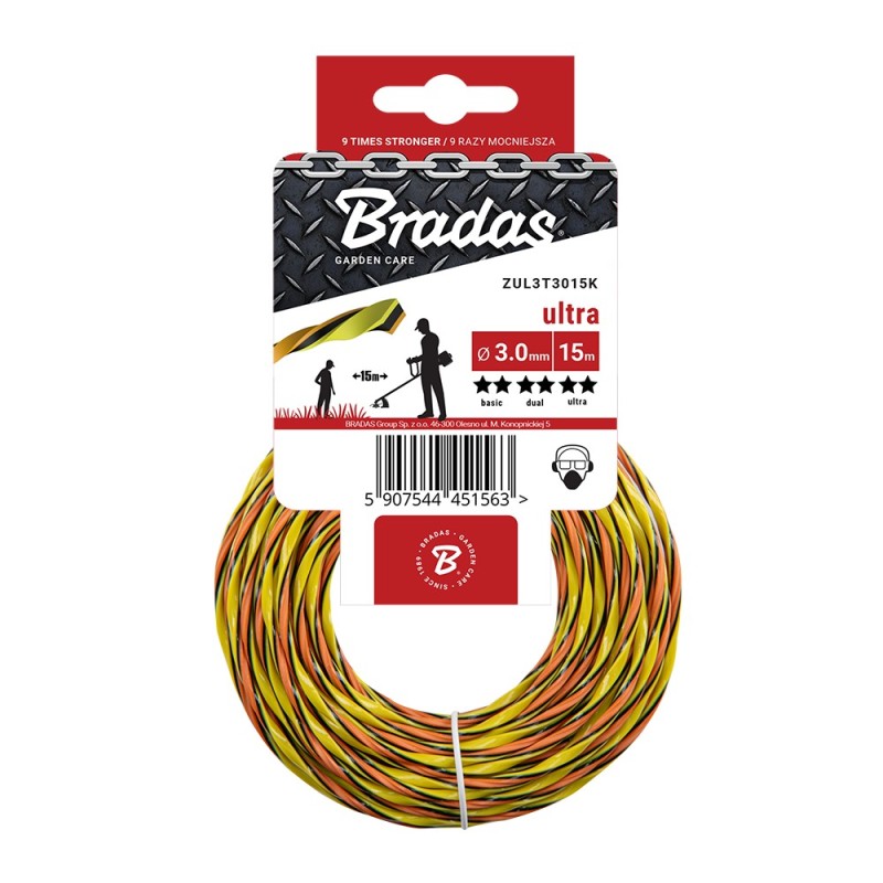 Żyłka ULTRA L3 twist, 1,6x15m Bradas