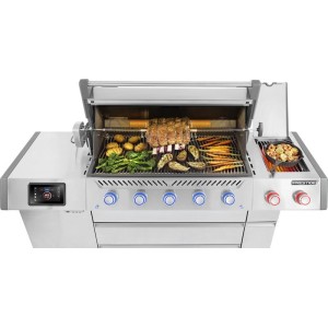 Nowość 2026! Grill gazowy Prestige PRO 665 RSIB z palnikiem rożna, palnikiem bocznym Sizzle Zone™ i wędzarnią, Czarny, WiFi