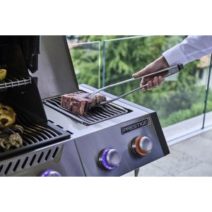 Nowość 2026! Grill gazowy Prestige PRO 665 RSIB z palnikiem rożna, palnikiem bocznym Sizzle Zone™ i wędzarnią, Czarny, WiFi