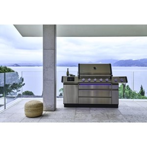 Nowość 2026! Grill gazowy Prestige PRO 665 RSIB z palnikiem rożna, palnikiem bocznym Sizzle Zone™ i wędzarnią, Czarny, WiFi