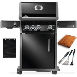 Grill gazowy Napoleon Rogue PRO 425 SIB z palnikiem bocznym Sizzle Zone, Czarny + Pakiet akcesoriów na 50-lecie