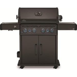 Nowość 2026! Grill gazowy Napoleon Rogue PRO-S 525 RSIB z palnikiem rożna, palnikiem bocznym Sizzle Zone i rożnem, Czarny Mat
