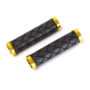 Chwyt  kierownicy CUADRO 130mm czarny/biały pierścień ROMET