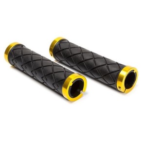 Chwyt  kierownicy CUADRO 130mm czarny/biały pierścień ROMET