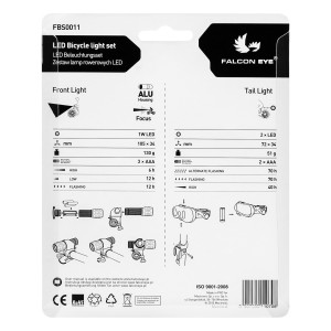 Zestaw lamp rowerowych Falcon Eye JOYRIDE